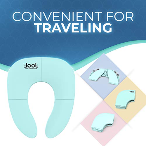 Folding Travel Potty Seat for Boys & Girls, Fits Round & Oval Toilets, Non-Slip Suction Cups, w/ Travel Bag