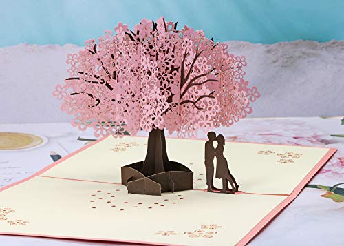 Handmade Cherry Blossom Card Pop Up 3D Flower Card Romantic Love Letter Card