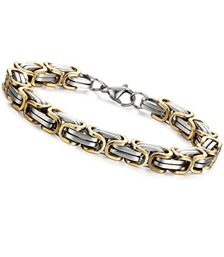 Stainless Steel Chain Necklace Byzantine Bracelet for Men Jewelry Sets