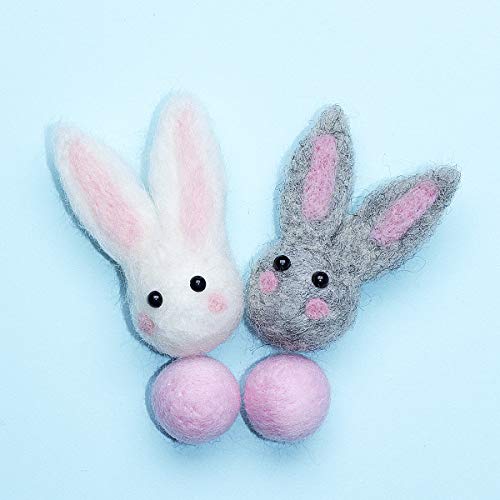 Bunny Ball Garland for Easter Decor (White/Pink/Grey)