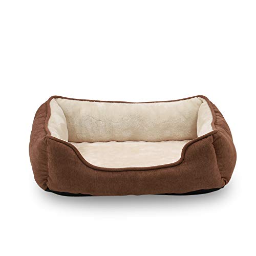 Reversible Rectangle Pet Bed w/ Dog Paw Printing, 25 by 21 inches