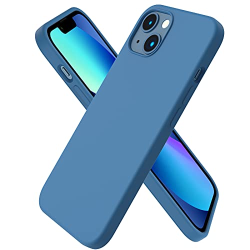 Compatible with iPhone 13 Case 6.1, Slim Liquid Silicone 3 Layers Full Covered Soft Gel Rubber Case Cover