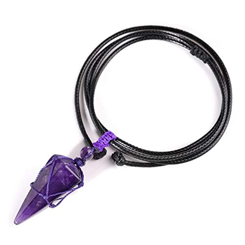 Healing Crystal GemStone Pointed Pendant Necklaces for Men/Women