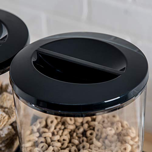 Dry Food Dispenser, Dual Control, Black/Chrome