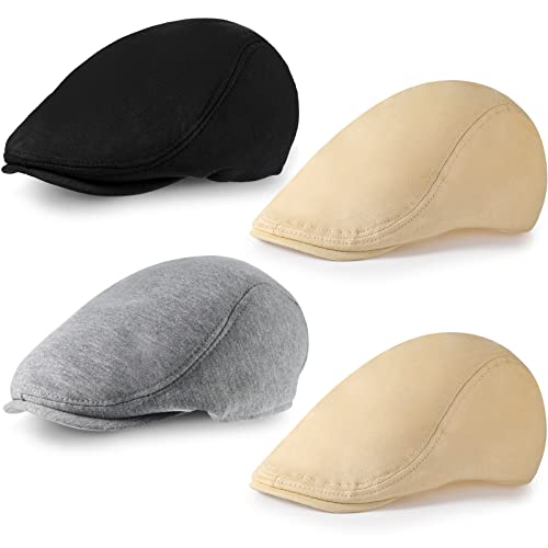 4 Pieces Men's Flat Cap Ivy Newsboy Hat