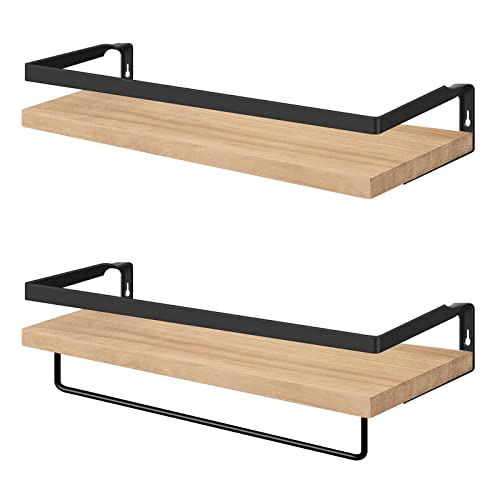 Set of 2 -Floating Storage Shelves Wall Mounted