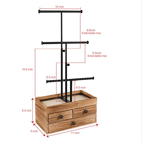 3 Tier Jewelry Metal Tree Stand Organizer