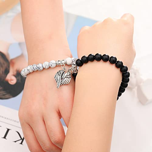 4Pcs Couples Bracelets & Necklace Set for Women/Men