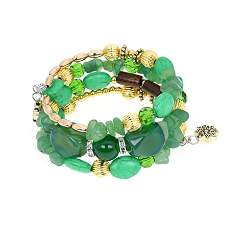 Boho Multilayer Irregular Agate Beads Charm Bracelets for Women