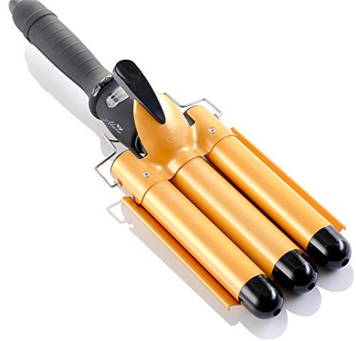 Three Barrel Curling Iron Wand w/ LCD Temperature Display