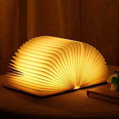 Wooden Book Novelty Folding Book Lamp,USB Rechargeable