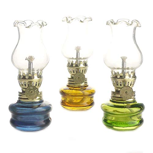 4 inch Tall Glass Kerosene Oil Lamp Lantern (Set of 3)