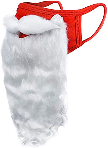 Christmas Face Mask Funny Bearded Santa Costume for Adults