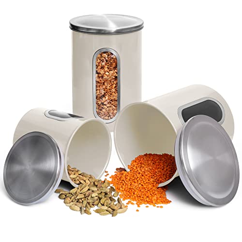 3 Pc Airtight  Canisters Sets For The Kitchen w/ See Through Window