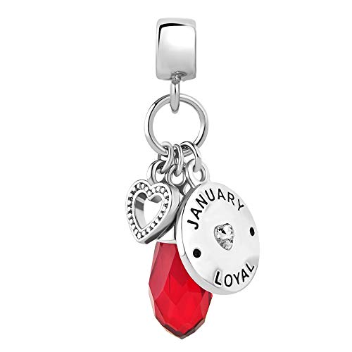 Jewelry Birthday Heart Love Simulated Birthstone Charms for Bracelets