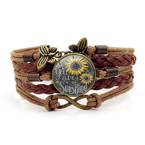 Sunflower Leather Bracelet for Women