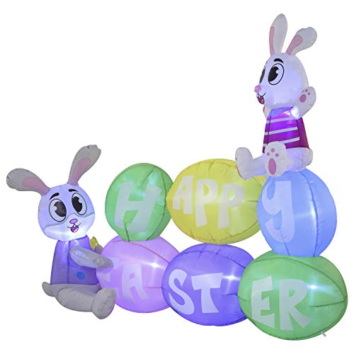 Easter Inflatable Decorations 6 ft Happy Easter Sign  w/ Built-in LEDs