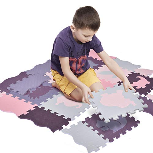 Large 25 PCs Baby Puzzle Play Mat Tiles w/ 9 Patterns
