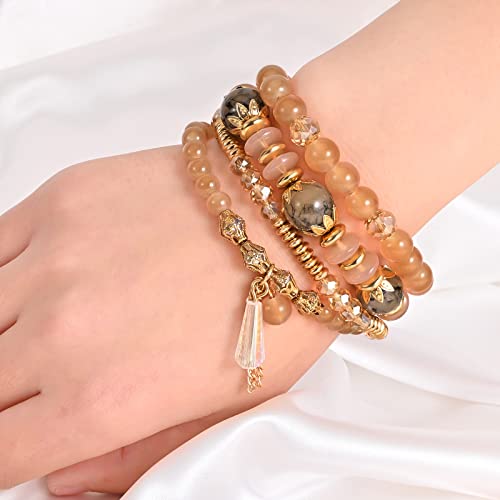 Boho Bead Stackable Bracelets for Women