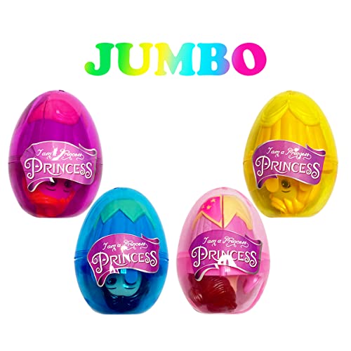 4 Pack Jumbo Princess Deformation Pre Filled Easter Eggs w/ Toys