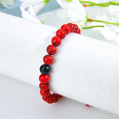 Men Women Lava Bracelet Beads Bracelet Bangle Stretch Stone Beads Bracelets Friendship Couples Gifts,