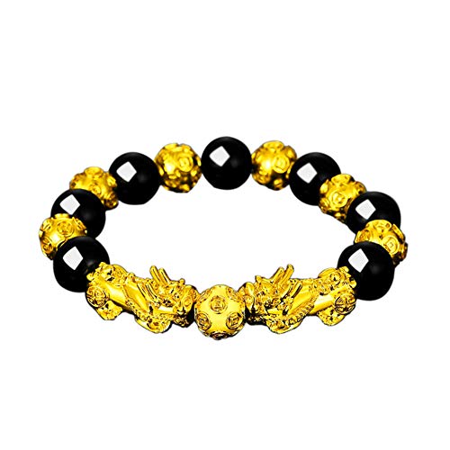 6 Pcs Black Obsidian Feng Shui Pixiu Luck Bracelet for Men/Women