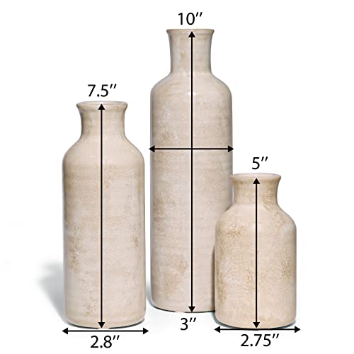 Set of 3 Ceramic Decor Table Vases