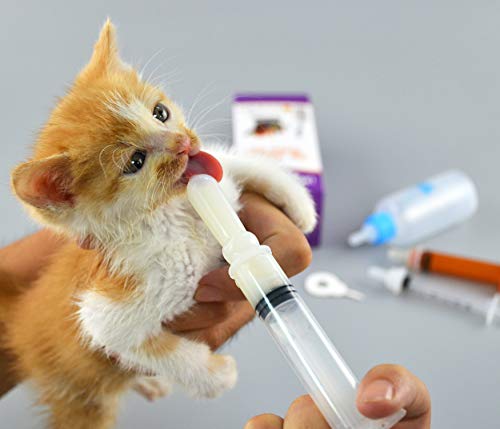 Pet Feeding Bottle, Syringe, Bottles- Dog & Cat Feeding Bottle Silicone Nipples