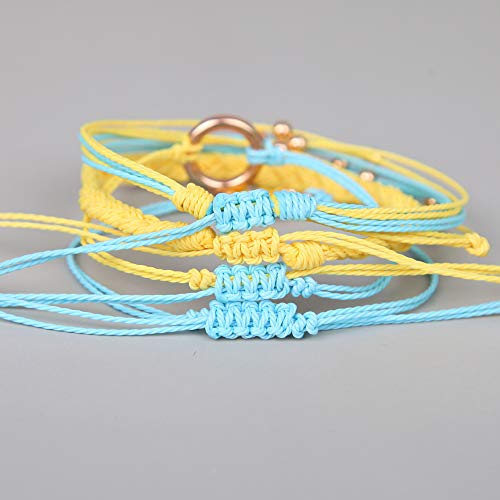 Sunflower String Bracelet Handmade Braided Rope Charms Boho Surfer Bracelet