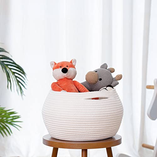 Cotton Rope Jute Round Baskets 10"D x 8.3"H