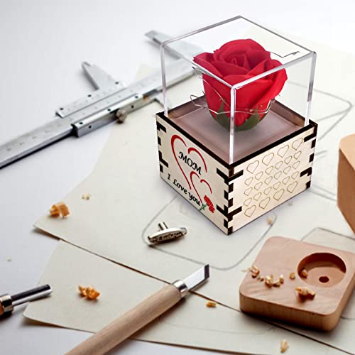 Gifts for Mothers Day -Preserved Eternal Rose Flower in Music Box