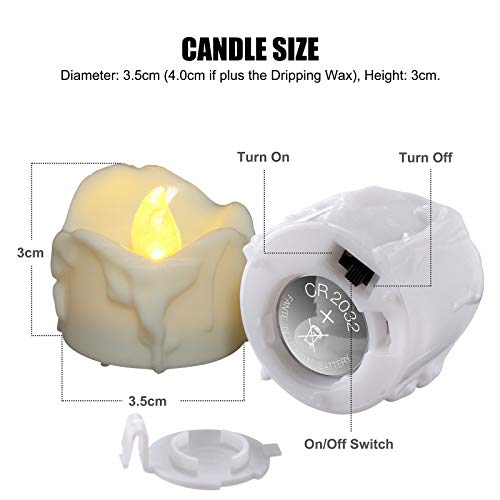 12pcs Battery Operated Tea Lights with Timer