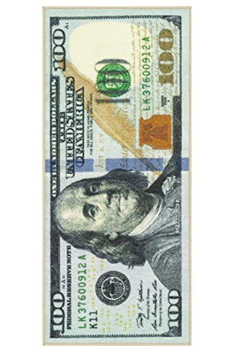 $100 Dollar Bill Runner Rug, Multicolor,