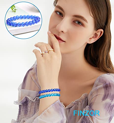 15Pcs 8mm Beaded Stretch Bracelet  for Women