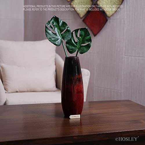 12.25 Inch High Ceramic Red Floor Vase