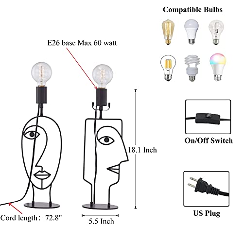 Table Lamps for Living Room Set of 2