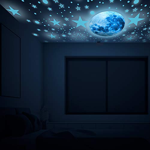 1108 Pcs Glow in The Dark Stars & Moon Wall Decal