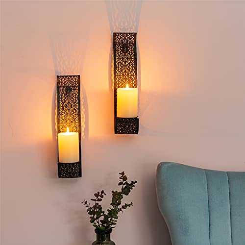 Wall Mount Candle Holder Decorative Candle Sconces - Set of 2