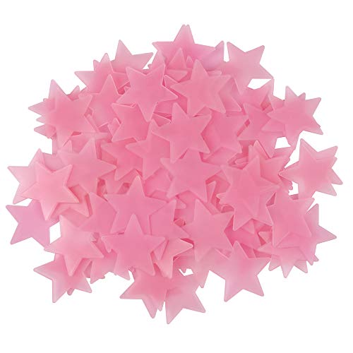 100 Pcs Glow in The Dark Luminous Stars Fluorescent Noctilucent Plastic Wall Stickers