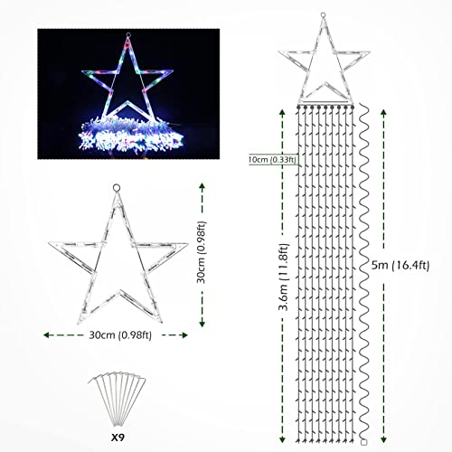 344 LED Christmas Lights w/ Star Topper