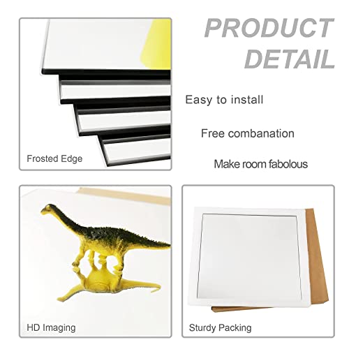 Glass Full Length Wall Mirror Tiles, 14'' x 12'' x 4PCS, Frameless Full Body