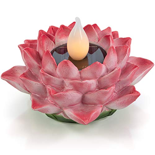 Fuchsia Lotus Flower Solar Powered LED Garden Light Decoration