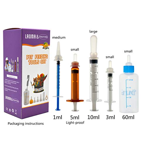 Pet Feeding Bottle, Syringe, Bottles- Dog & Cat Feeding Bottle Silicone Nipples