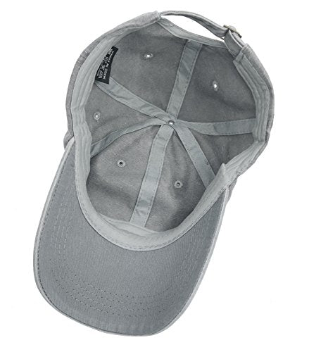 Unisex Baseball Cap Adjustable Washed Dyed Cotton Ball Hat (One Size)