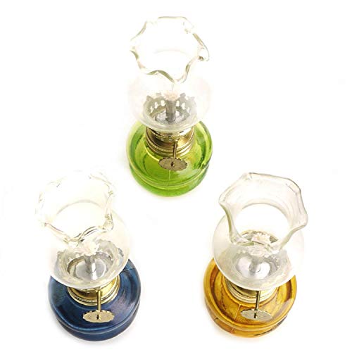 4 inch Tall Glass Kerosene Oil Lamp Lantern (Set of 3)