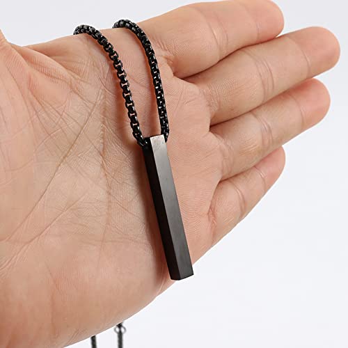 Bar Pendant Necklace for Men Stainless Steel 22inch