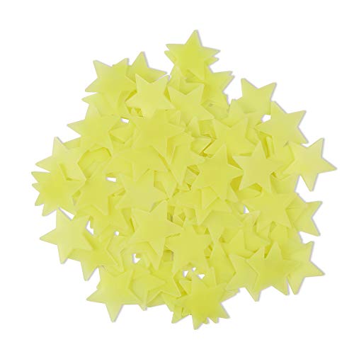 100 Pcs Glow in The Dark Luminous Stars Fluorescent Noctilucent Plastic Wall Stickers