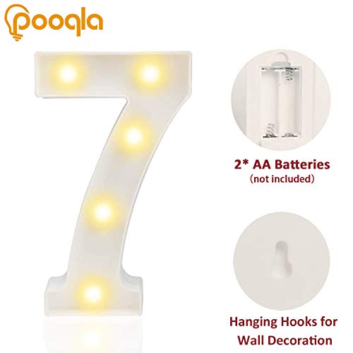 Decorative Led Light Up Numbers -White Plastic Marquee Numbers Battery Operated