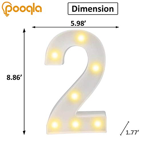 Decorative Led Light Up Numbers -White Plastic Marquee Numbers Battery Operated