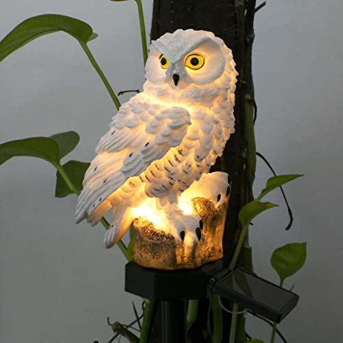 Solar LED LIghts Decorative Resin Owl Solar w/ Stake